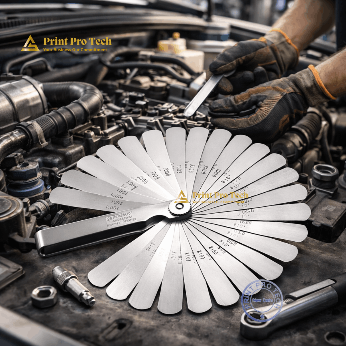 4 (1) Steel Feeler Gauge – 26 Blade Precision Thickness Gauge (.03 mm to 1.00 mm | 6” & 12”) - Image 1